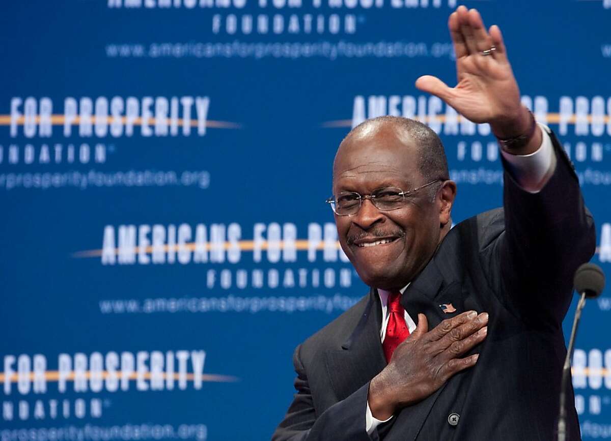 US Republican presidential hopeful Herman Cain arrives to address the "Defending The American Dream Summit" organized by the conservative Americans For Prosperity (AFP) foundation in Washington on November 4, 2011. The sex scandal engulfing Cain does not matter when picking a White House candidate, seven in 10 party supporters said in a poll published November 4. AFP PHOTO/Nicholas KAMM (Photo credit should read NICHOLAS KAMM/AFP/Getty Images)