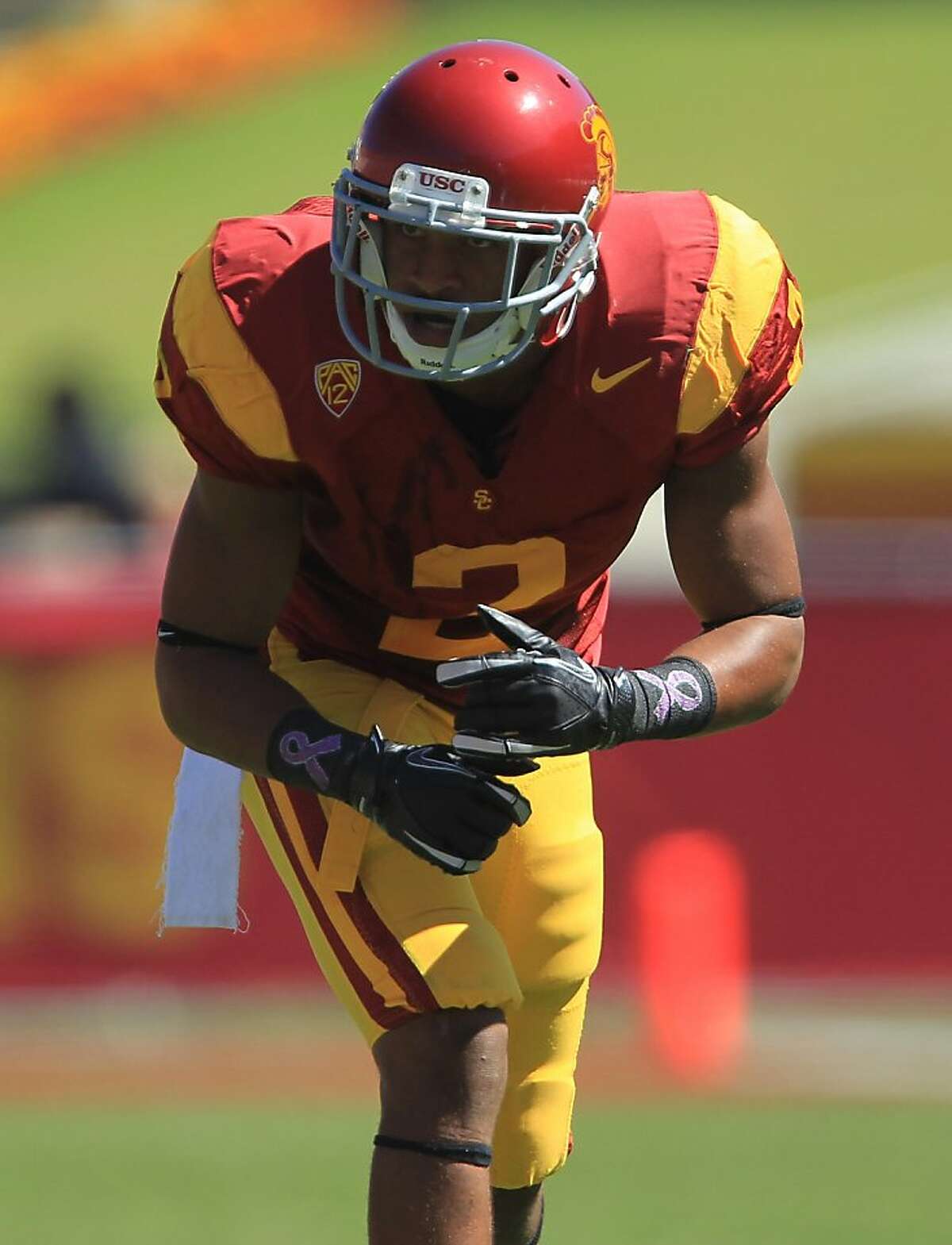 USC WR Robert Woods during an NCAA college football game against Arizona Saturday, Oct. 1, 2011, in Los Angeles. USC defeated Arizona 48-41. (AP Photo/Ben Liebenberg)