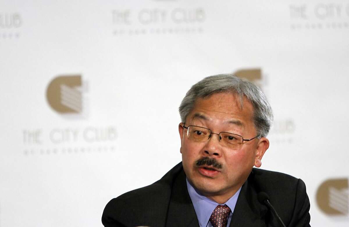 Ed Lee answers a question during the mayoral debate at the City Club in San Francisco, Calif., Monday, October 10, 2011.