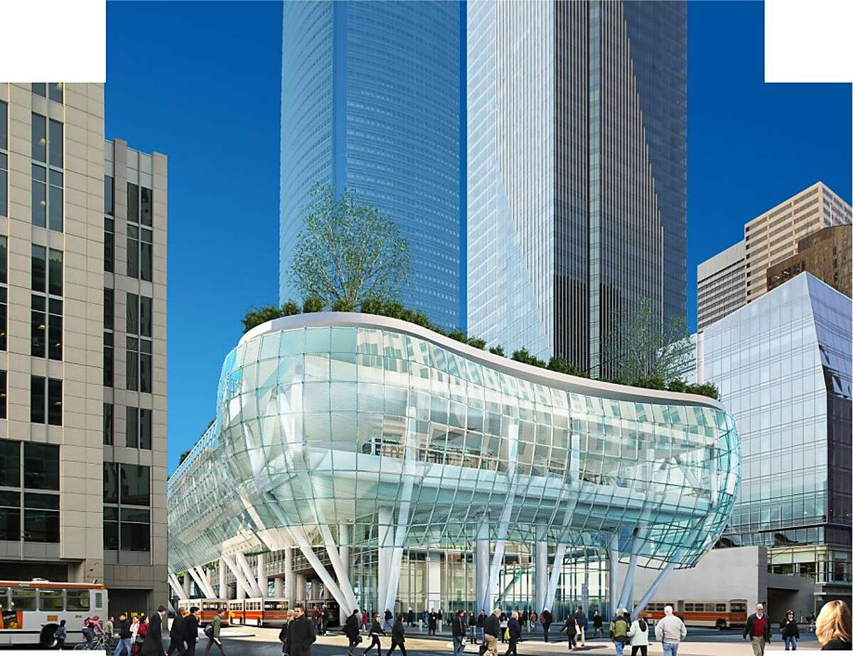 The Transbay Transit Center intended to replace the Transbay Terminal would conclude at Beale Street, with Muni buses on the ground beneath shops, a commuter bus pavilion and a park. The tall tower on the right is Millennium Tower, which exists. The one in the middle is the proposed Transbay tower. CREDIT: Project Architect: Pelli Clarke Pelli. Renderings courtesy of the Transbay Joint Powers Authority. Ran on: 04-22-2010 The Transbay Terminal design shows Muni buses on the ground beneath a commuter bus pavilion and a park. The tall buildings behind are the proposed Transbay tower (left) and the existing Millennium Tower (right). Ran on: 04-22-2010 The Transbay Terminal design shows Muni buses on the ground beneath a commuter bus pavilion and a park. The tall buildings behind are the proposed Transbay Tower (left) and the existing Millennium Tower (right). Ran on: 07-14-2010 Photo caption Dummy text goes here. Dummy text goes here. Dummy text goes here. Dummy text goes here. Dummy text goes here. Dummy text goes here. Dummy text goes here. Dummy text goes here.###Photo: transbay14_refer_ph0###Live Caption:The Transbay Transit Center intended to replace the Transbay Terminal would conclude at Beale Street, with Muni buses on the ground beneath shops, a commuter bus pavilion and a park. The tall tower on the right is Millennium Tower, which exists. The one in the middle is the proposed Transbay tower. CREDIT: Project Architect: Pelli Clarke Pelli. Renderings courtesy of the Transbay Joint Powers Authority.###Caption History:The Transbay Transit Center intended to replace the Transbay Terminal would conclude at Beale Street, with Muni buses on the ground beneath shops, a commuter bus pavilion...