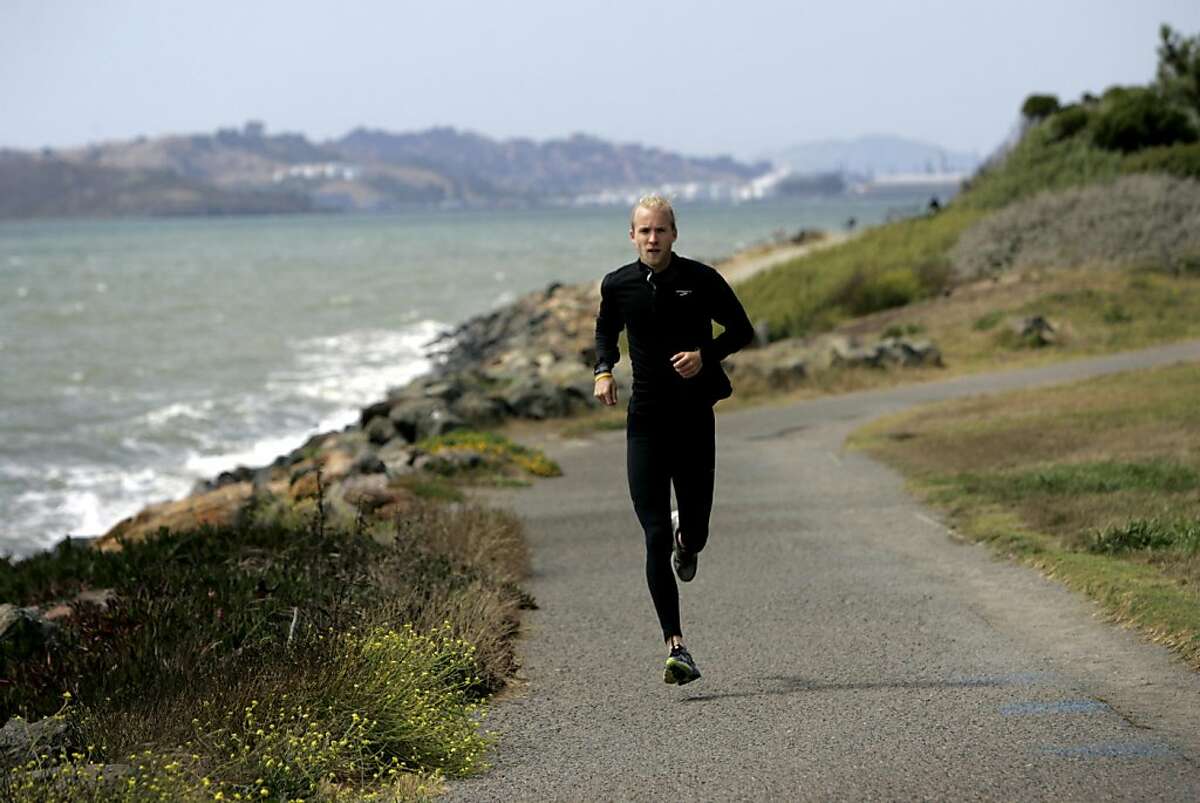 Sam Fox, 24, of Berkeley, trains for his upcoming 60-day hike and run in Berkeley, Calif., August 4, 2011. Fox is attempting to break the current world record of 65 days to hike the entire 2,650-Mile Pacific Crest Trail to raise money for Parkinson's research.