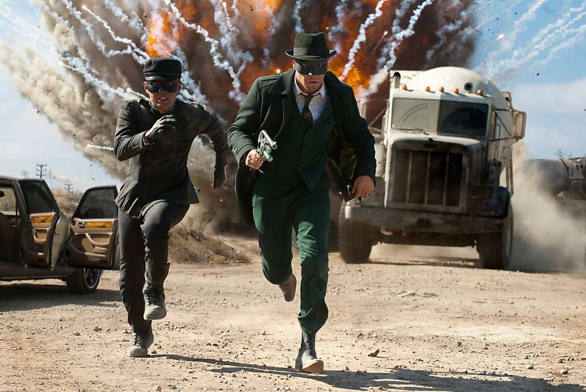 Jay Chou (left) and Seth Rogen star in Columbia Pictures' action film THE GREEN HORNET.