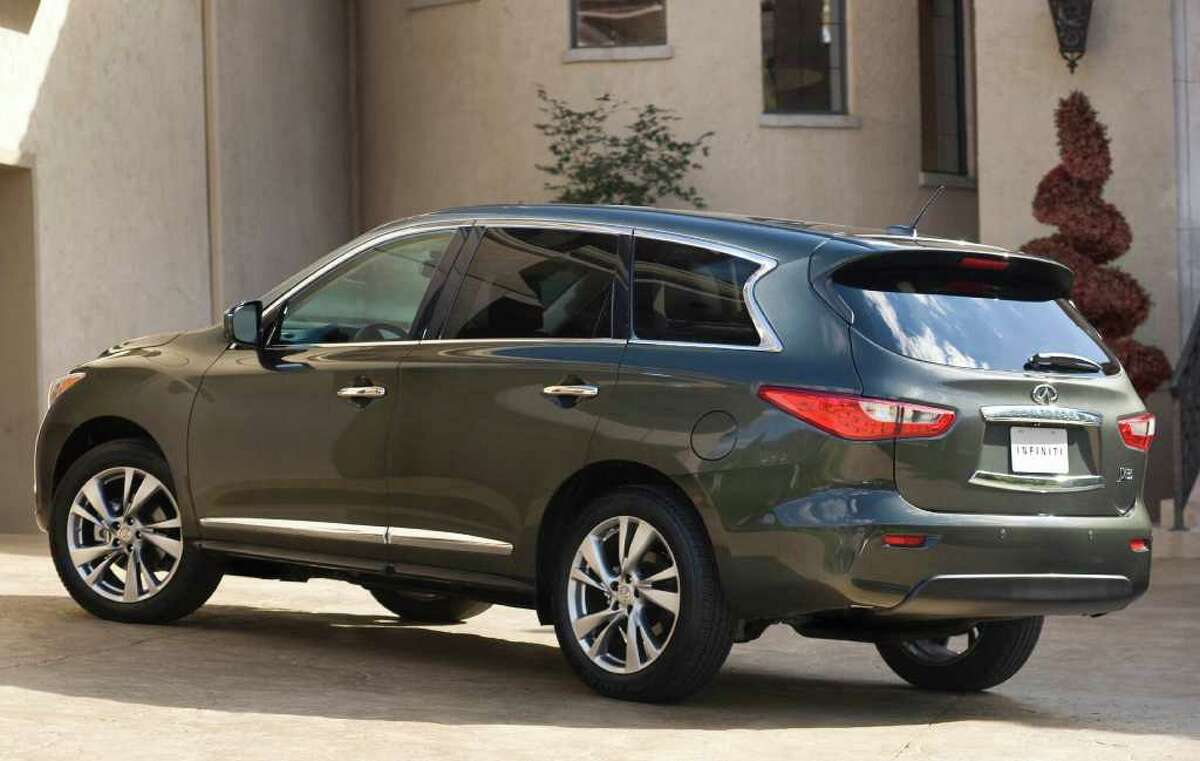 The 2013 Infiniti JX will be the roomiest seven-passenger luxury crossover vehicle on the market, the company says. It will come with either front- or all-wheel drive. COURTESY OF NISSAN NORTH AMERICA INC.