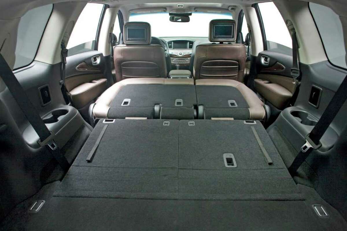 With middle and rear seats folded, the 2013 Infiniti JX will have a cavernous cargo area. COURTESY OF NISSAN NORTH AMERICA INC.