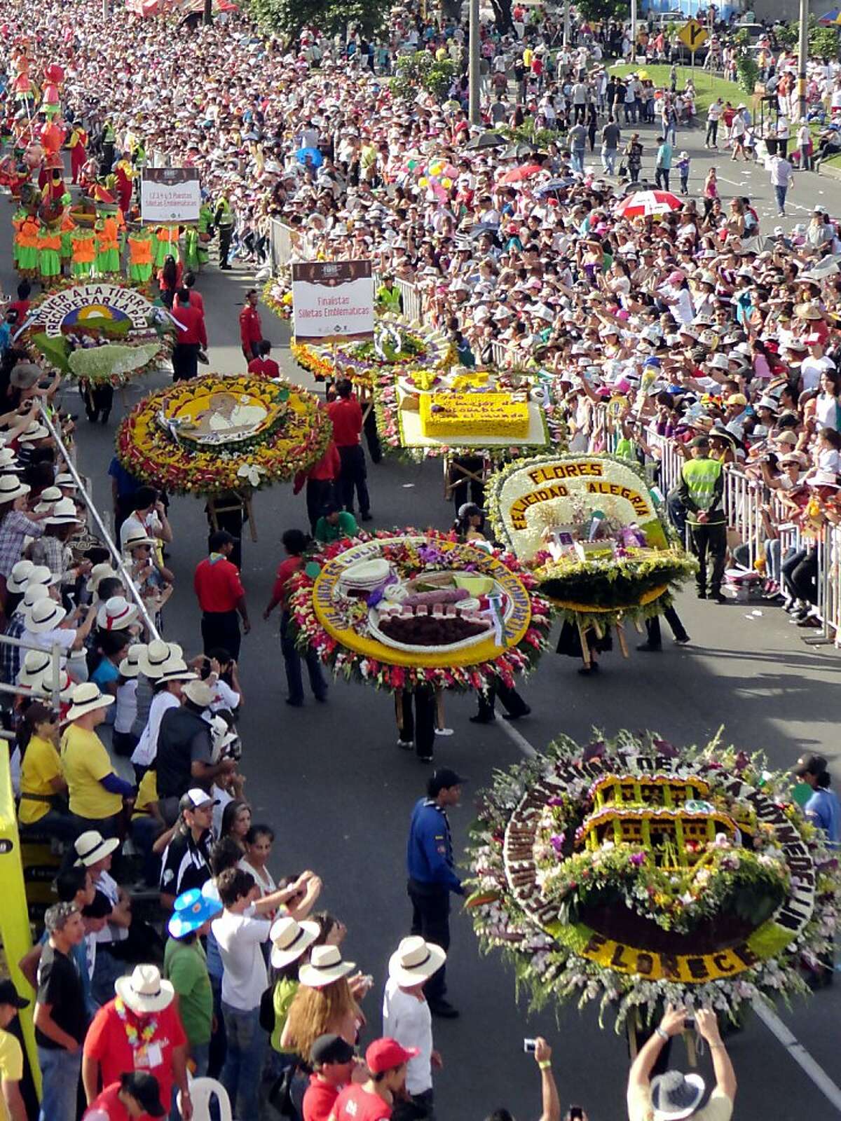 Colombians celebrate the Festival of Flowers