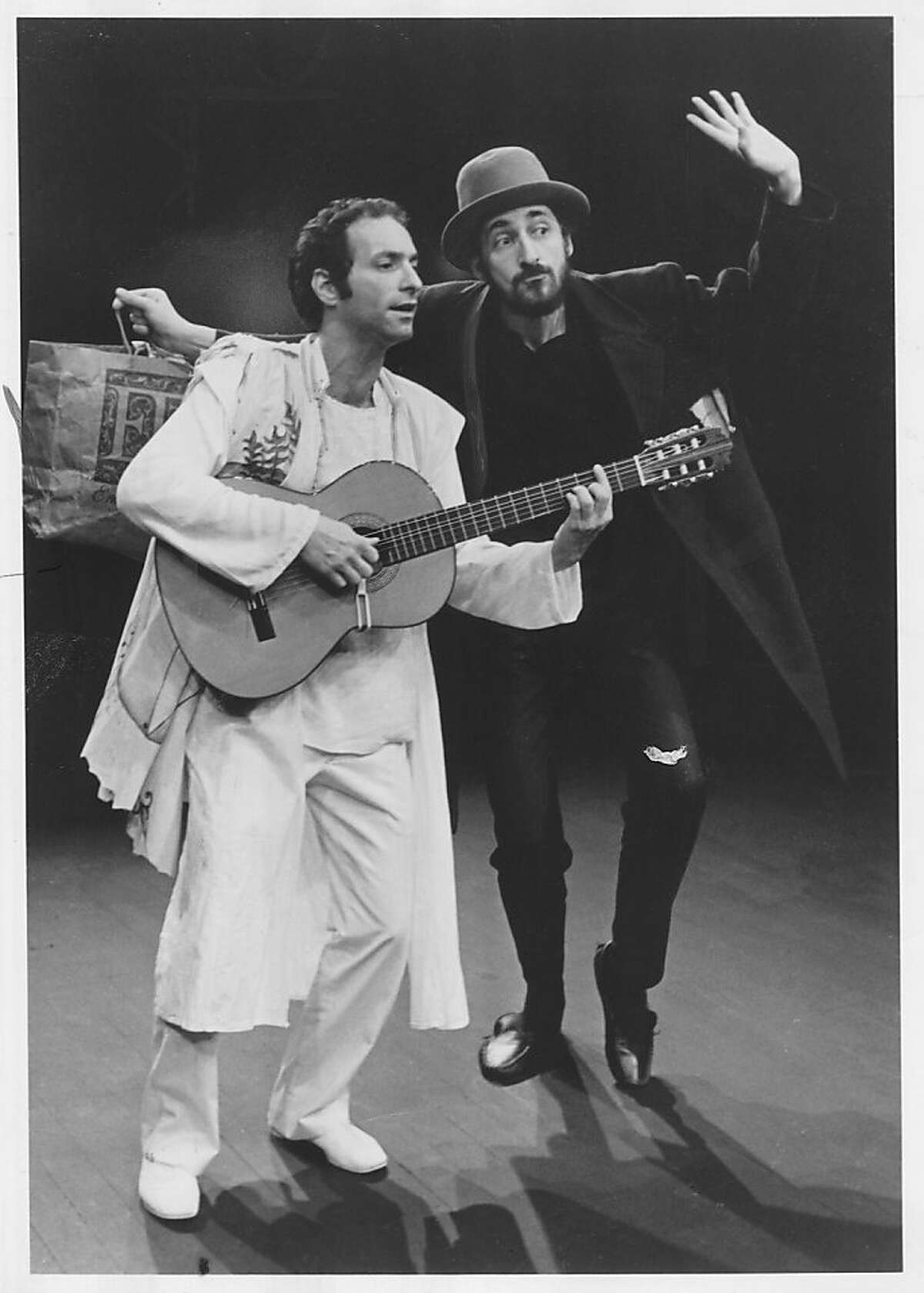 Albert Greenbert (left) and Corey Fischer in A Traveling Jewish Theatre's production of "A Dance in Exile." Photo taken in 1984.