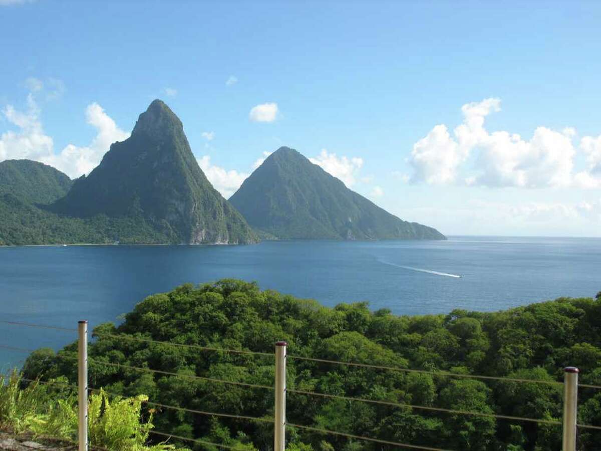ROOM WITH A VIEW: The Galaxy sanctuary at Jade Mountain in St. Lucia includes an open air view of the Pitons and an infinity pool overlooking the Caribbean.