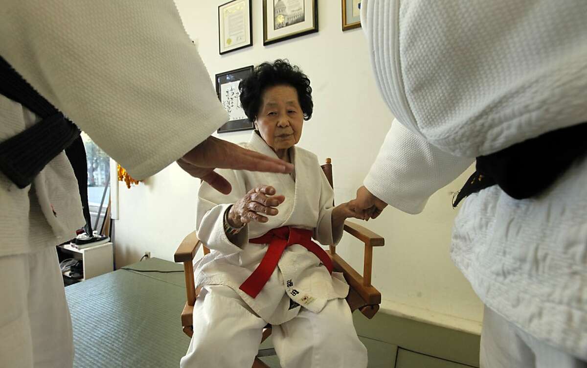 Sensei Keiko Fukuda at 98 years old teaches hand techniques to her Judo students at the women's dojo in San Francisco's Noe Valley. Fukuda is the highest ranked women in the world at ninth degree and the only living student of judo's founder Jigoro Kano who opened his first judo school in 1882. Thursday July 21, 2011.