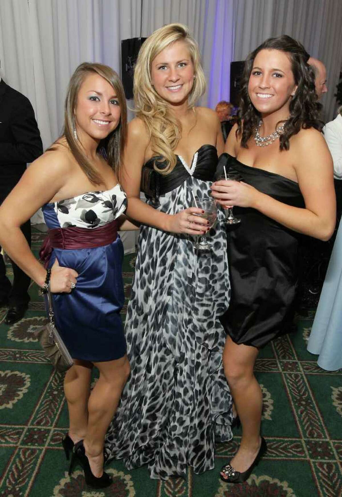 Albany, NY - November 25, 2011 - (Photo by Joe Putrock/Special to the Times Union) - (l to r)Alexandra Laniewski, Mia Staucet and Maggie Cahillane during the 13th Annual Holiday Kick Off to benefit St. Peter's Hospital Foundation.