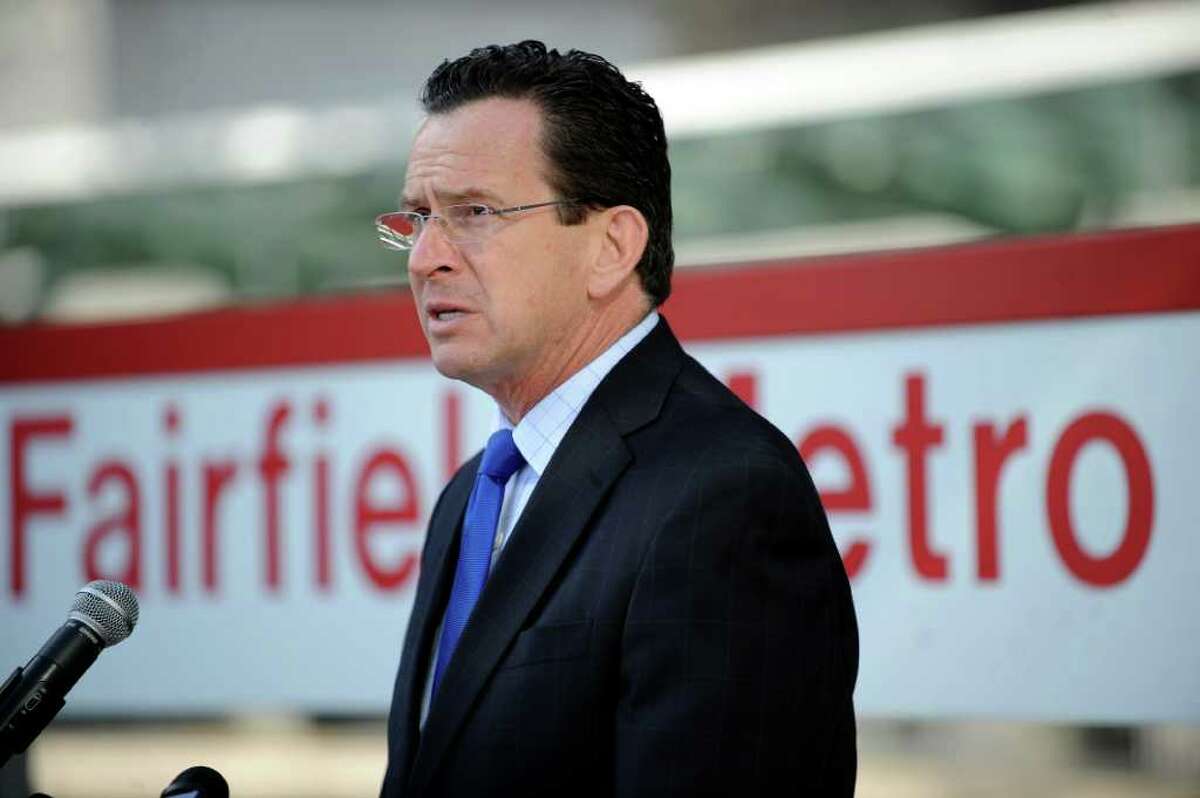Governor Dannel P. Malloy addresses guests during a ceremony Friday, Dec. 2, 2011 to mark the official opening of the Fairfield Metro Station.
