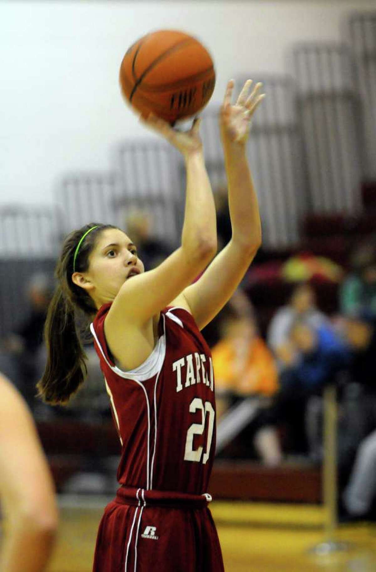 Scotia's Cassie Broadhead scores her 1000 point playing varsity girls basketball against Stillwater in Stillwater, N.Y., Friday, Dec. 2, 2011. (Hans Pennink / Special to the Times Union) High School Sports