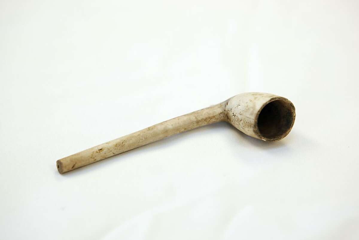 This clay tobacco pipe is one of many pipes found in the backyard of 38 and 40 Natoma Street., and was shown to the Chronicle on Wednesday, November 30, 2011 in San Francisco, Calif.