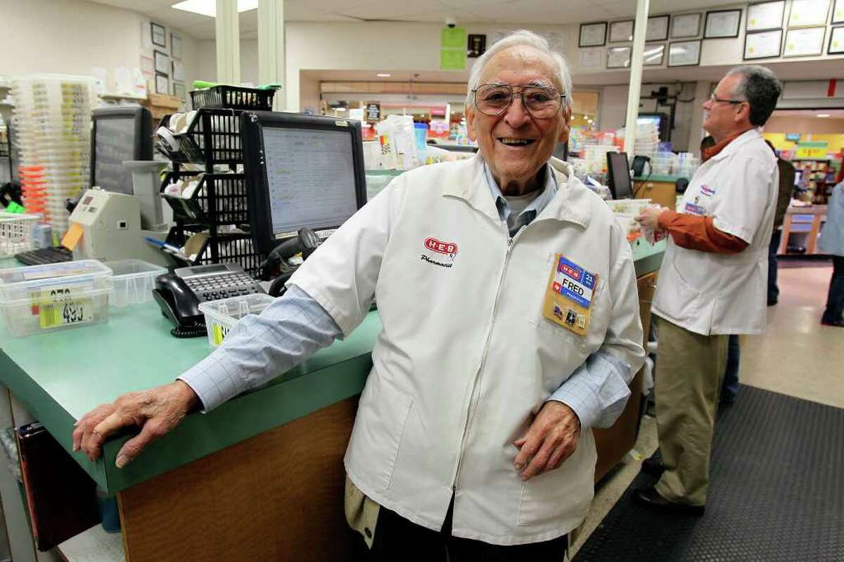Alfredo Moreno, 92, works as a pharmacist at H.E.B. No.21. He has been working as a pharmacist for 71 years. Tom Reel/San Antonio Express-News