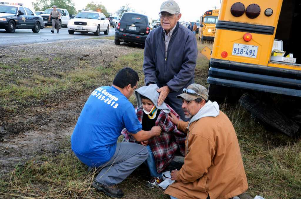 Man killed in crash with school bus
