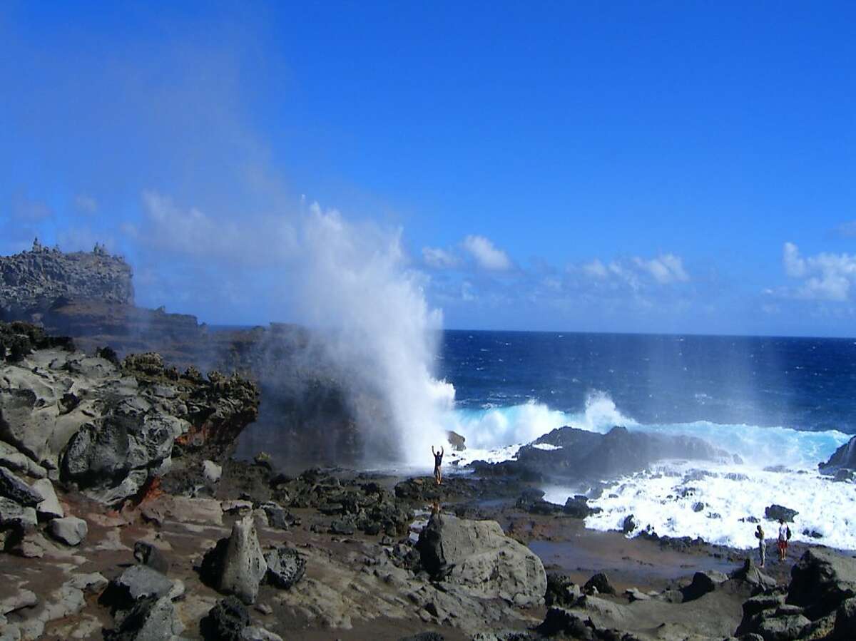 Reader Todd Binder submitted this 2007 photo of an unidentified man standing with his back to the ocean by the Maui blowhole where a visitor recently lost his life.