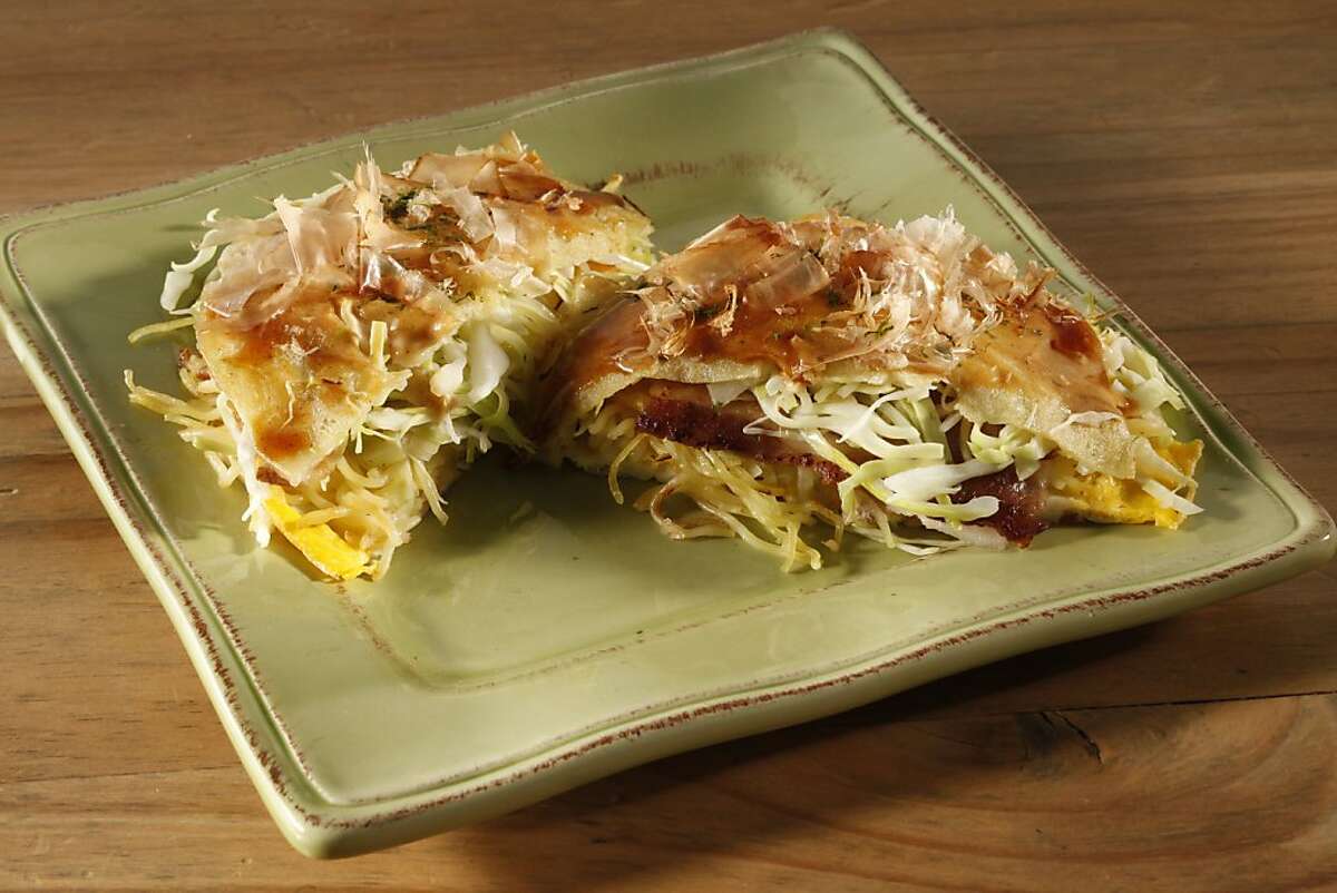 Hiroshima-style okonomiyaki. Food styled by Janny Hu.