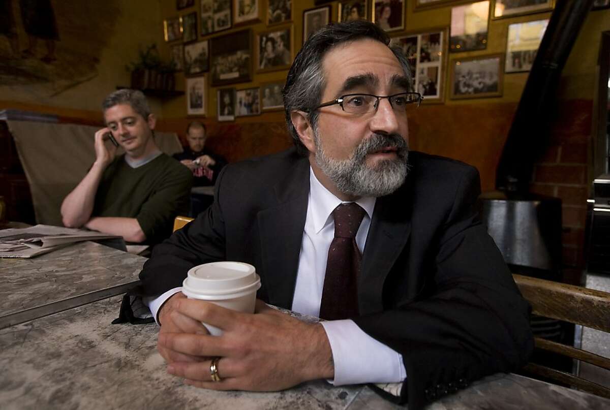 Outgoing San Francisco Board of Supervisors President Aaron Peskin has coffee at the Caffe Trieste in San Francisco's North Beach on Wednesday, Dec. 31, 2008.