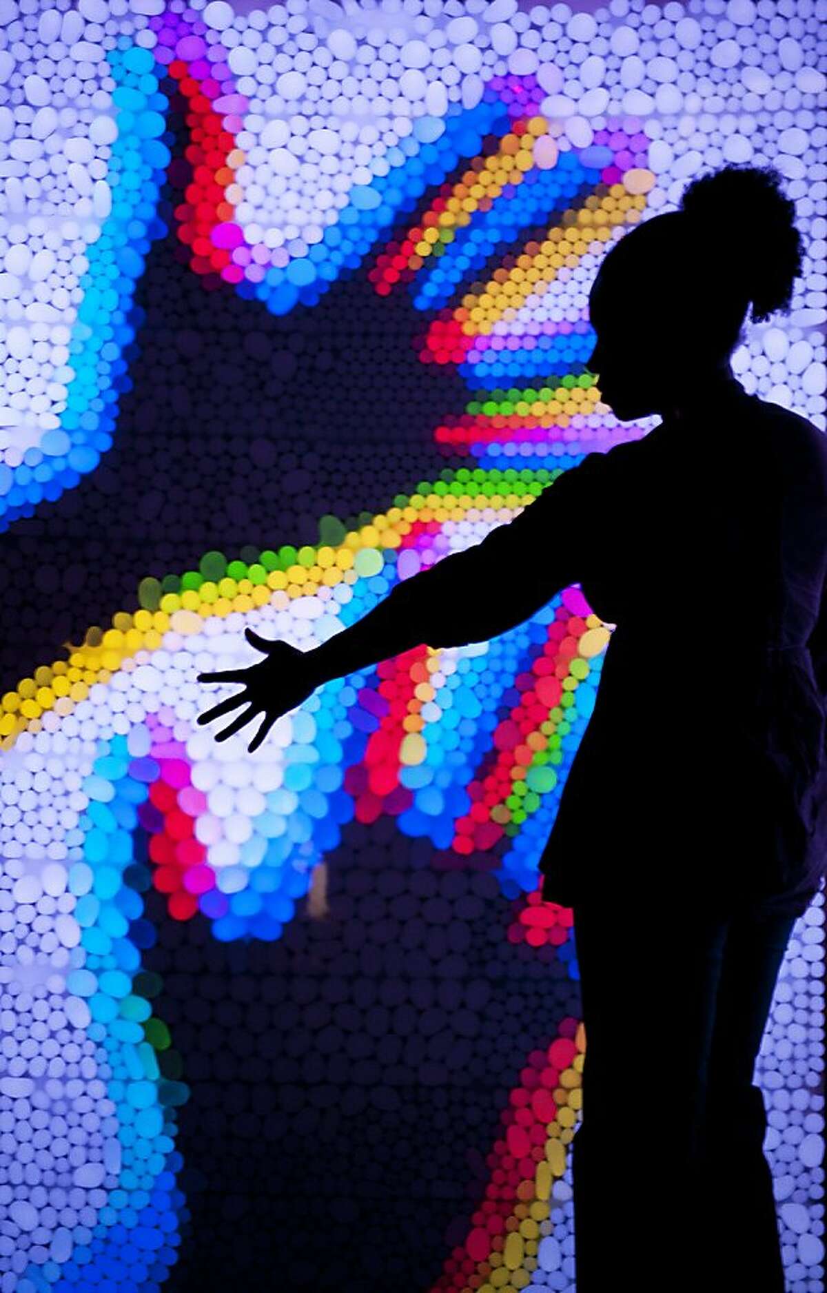 Mirrored pixels, part of the Exploratorium's "ColorFest" summer 2011.