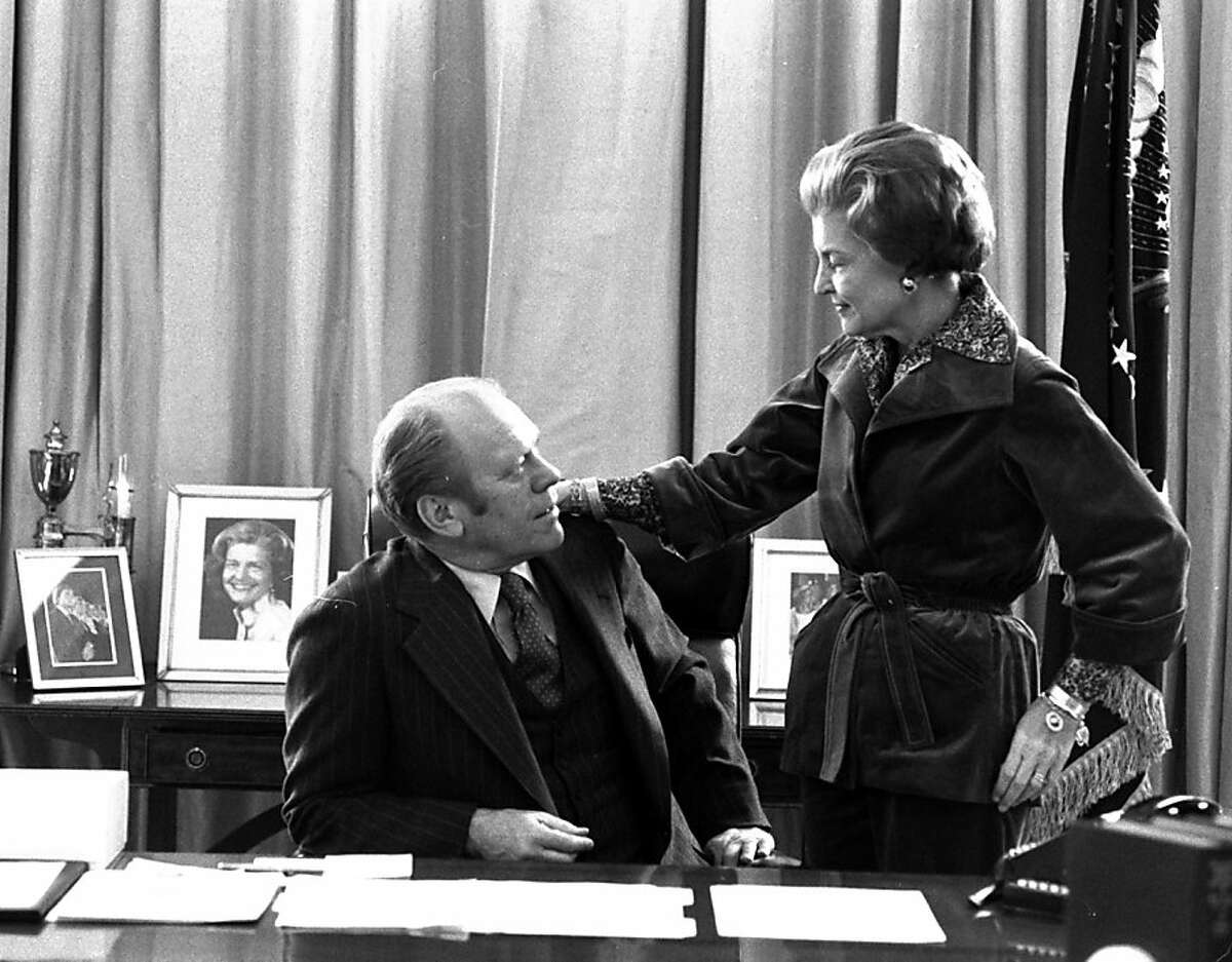 FILE - In this Jan. 19, 1977 file picture, President Gerald Ford and first lady Betty Ford pause for a moment as they continue packing at the White House in Washington. On Friday, July 8, 2011, a family friend said that Betty Ford had died at the age of 93.