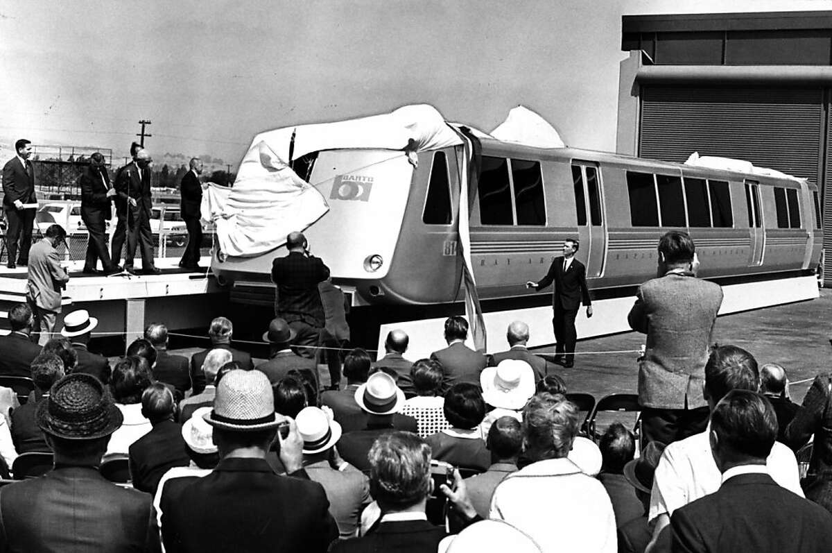 The first BART car in unveiled on June 27, 1965.The first BART car in unveiled on June 27, 1965.