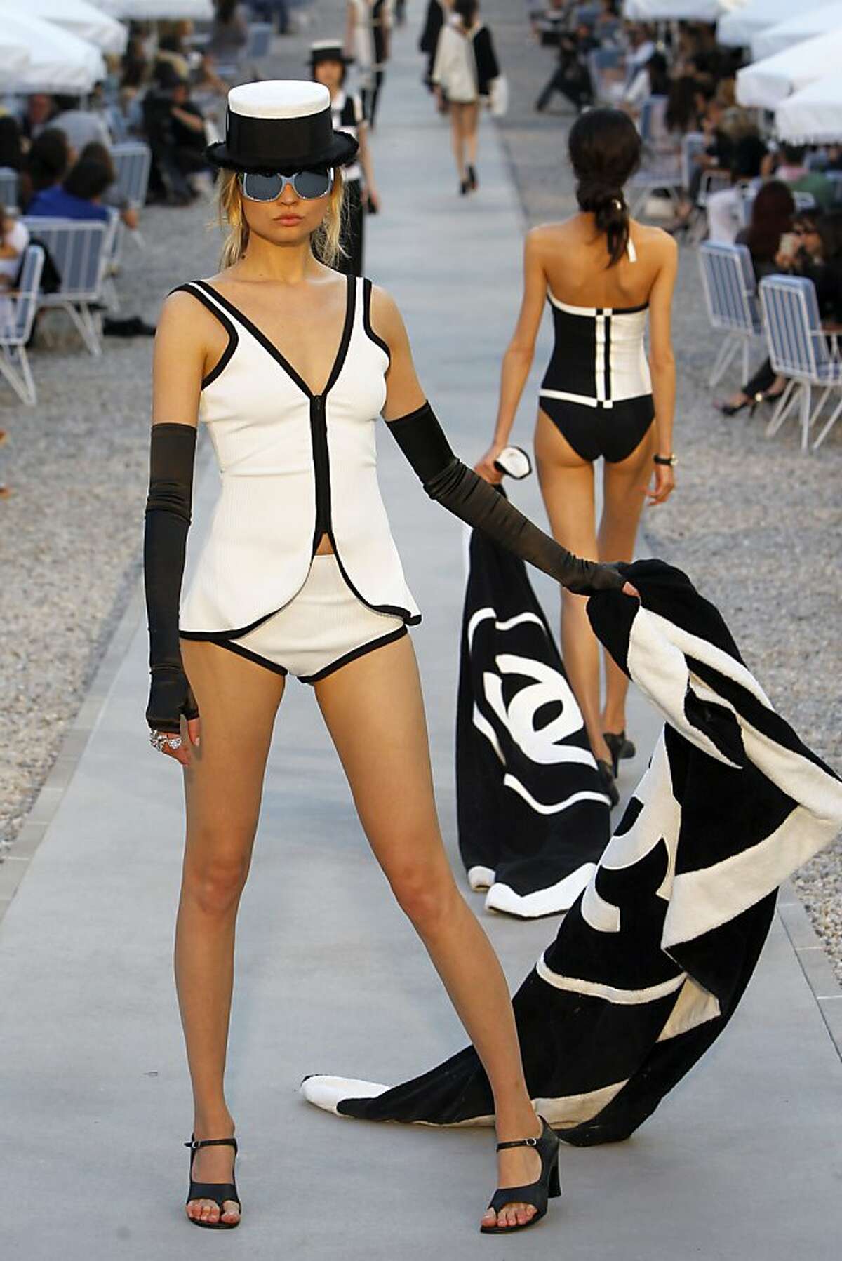 Karl Lagerfeld unveils new Chanel designs at the Cap d'Antibes