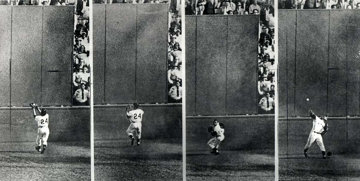 Willie Mays making "The Miracle Catch" in the 1954 World Series opener. Ran on: 09-28-2004 Willie Mays made the catch, turn and throw in one fluid motion. Willie Mays making "The Miracle Catch" in the 1954 World Series opener.