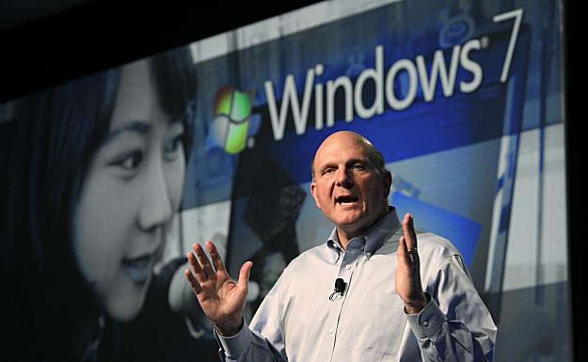 Microsoft CEO Steve Ballmer gives his keynote address at the company's annual Professional Developer’s Conference Thursday, Oct. 28, 2010, in Redmond, Wash. The company is making a push toward supporting programs that run over the Internet, and introduced improved tools to build that kind of program at the conference.