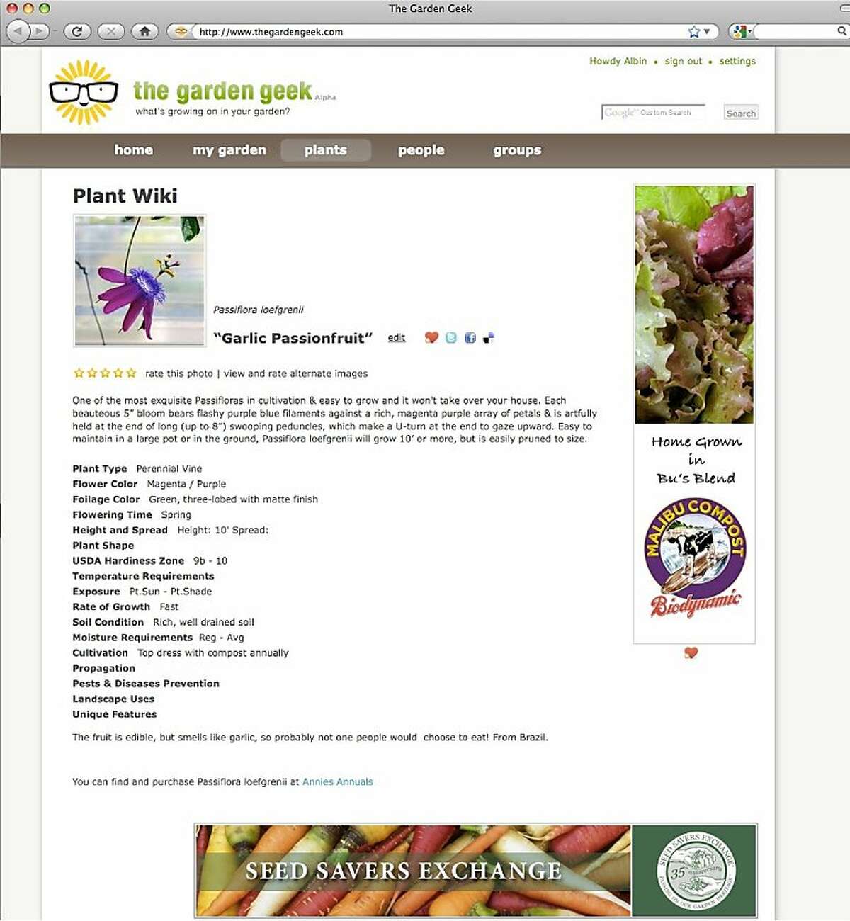Social networking sites for gardeners