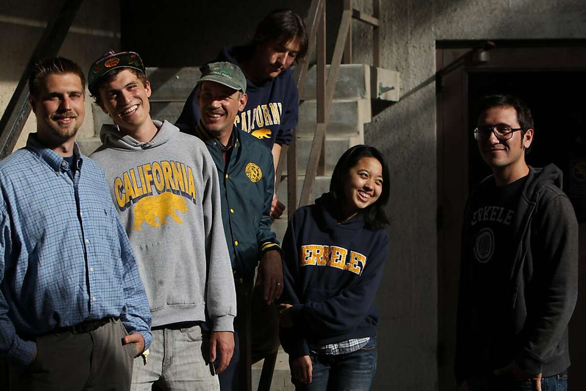 UC Berkeley Engineering students from left to right, Kier Garcia, Dominic Molinari, Steven Bosiljevac, a professional Civil Engineer and mentor to the students, Philippe Decorwin-Martin, Janice Chang, and Jared Dozal, stand outside O'Brien Hall on the UC Berkeley campus in Berkeley, CA on Thursday, June 2, 2011. Molinari, founder of the Berkeley student chapter of Engineers Without Borders, Decorwin-Martin, Dozal, and Bosiljevac, are traveling to Peru for Engineers Without Borders this month to begin a five-year project to rid the water of arsenic in two rural Andean communities.