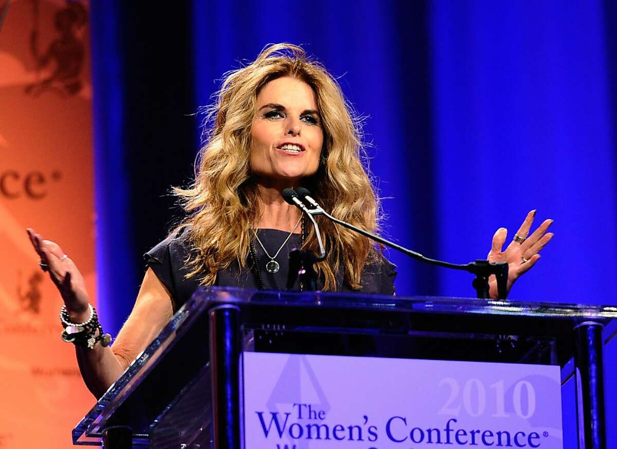 LONG BEACH, CA - OCTOBER 26: California first lady Maria Shriver speaks during her annual Women's Conference 2010 on October 26, 2010 at the Long Beach Convention Center in Long Beach, California. Attendees to the conference include Gov. Arnold Schwarzenegger and candidates for California Governor Republican Meg Whitman and Democrat Jerry Brown. (Photo by Kevork Djansezian/Getty Images)