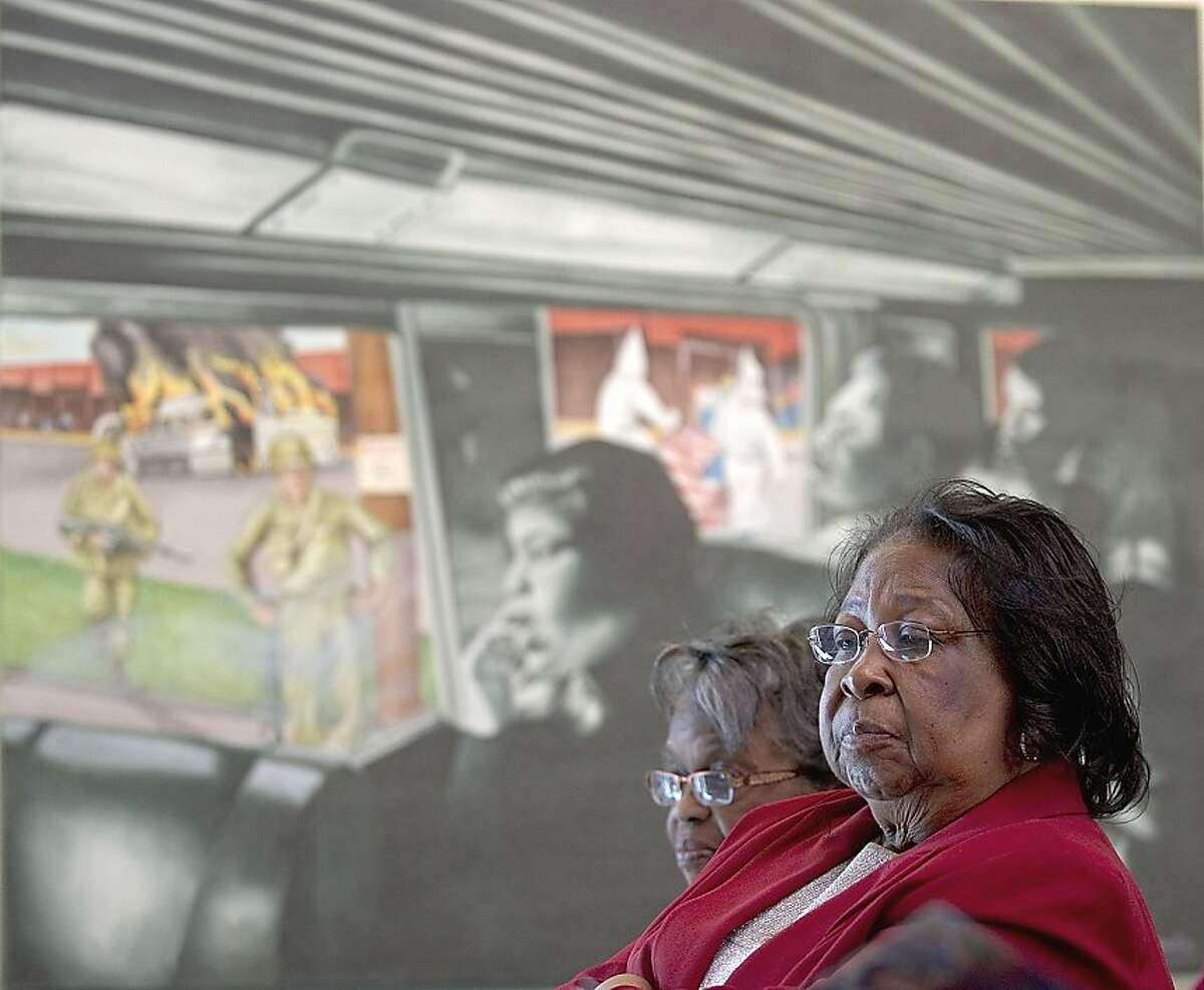 An art exhibit based on the Freedom Rides, "No Crystal Stair: A Climb to Freedom,"runs through May, 2011, at the National Center for the study of Civil Rights and African-American Culture at Alabama State University, Montgomery, Ala. Credit: David Campbell/ASU