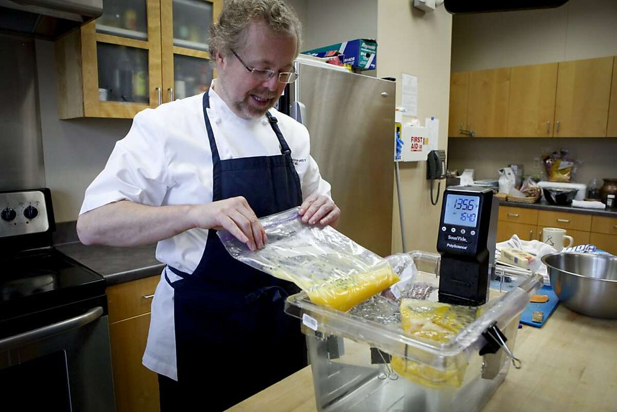 Nathan Myhrvold, Microsoft's former chief technology officer, has self-published a six volume cookbook, "Modernist Cuisine," which weighs thirty-nine pounds and retails for $625. He shares some of his techniques and philosophies as he cooks breakfast in the Chronicle test kitchen on Tuesday, April 19, 2011 in San Francisco, Calif., and talks about his cookbook.