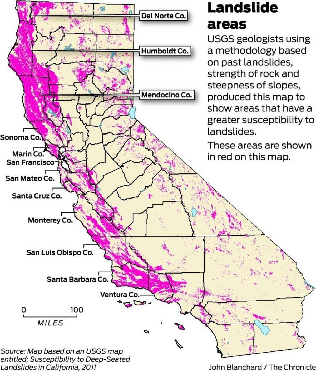 Landslide danger in Bay Area high, new map reveals