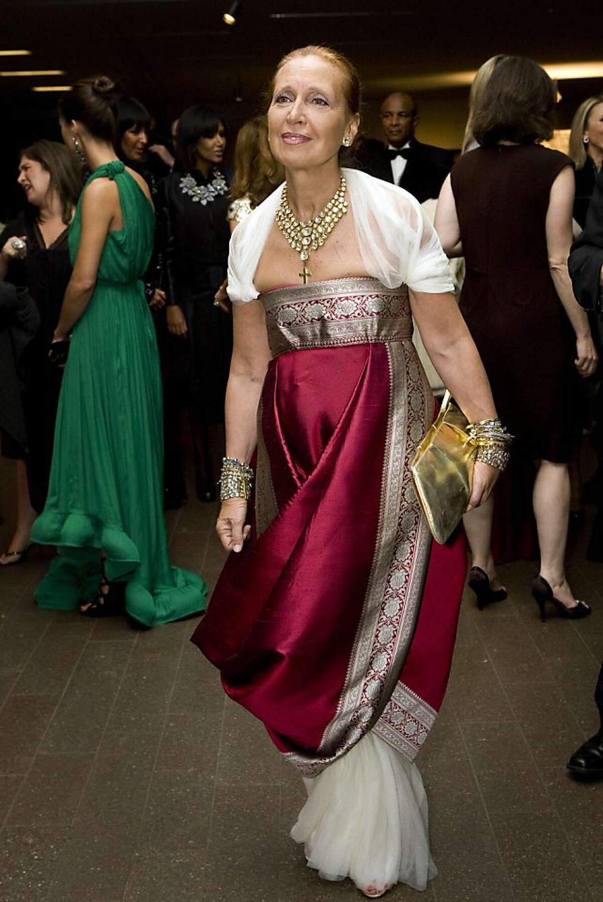 Danielle Steel attends the Yves Saint Laurent Opening Gala at the de Young Museum wearing a gown by Alexander McQueen in San Francisco, Calif., on Thursday, October 30, 2008.