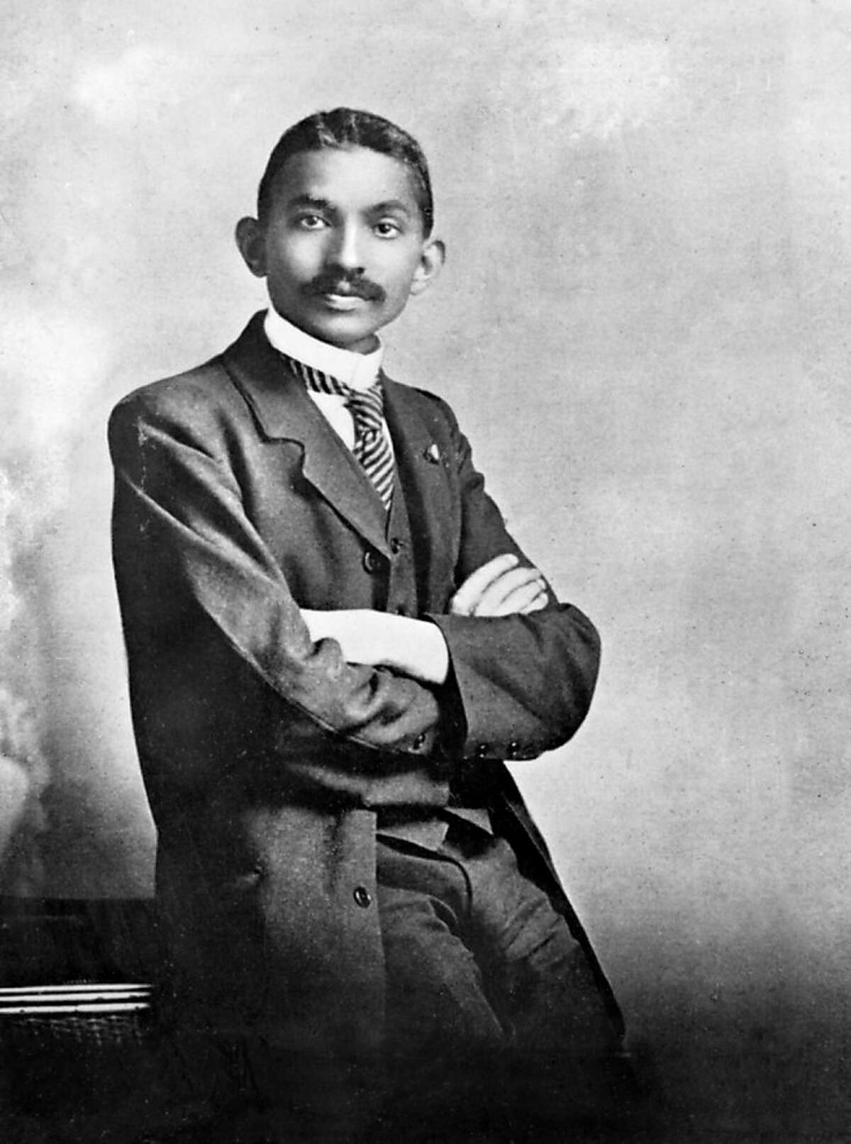 Mahatma Ghandi as a barrister wearing the London Vegetarian Society's badge, Johannesburg, 1906