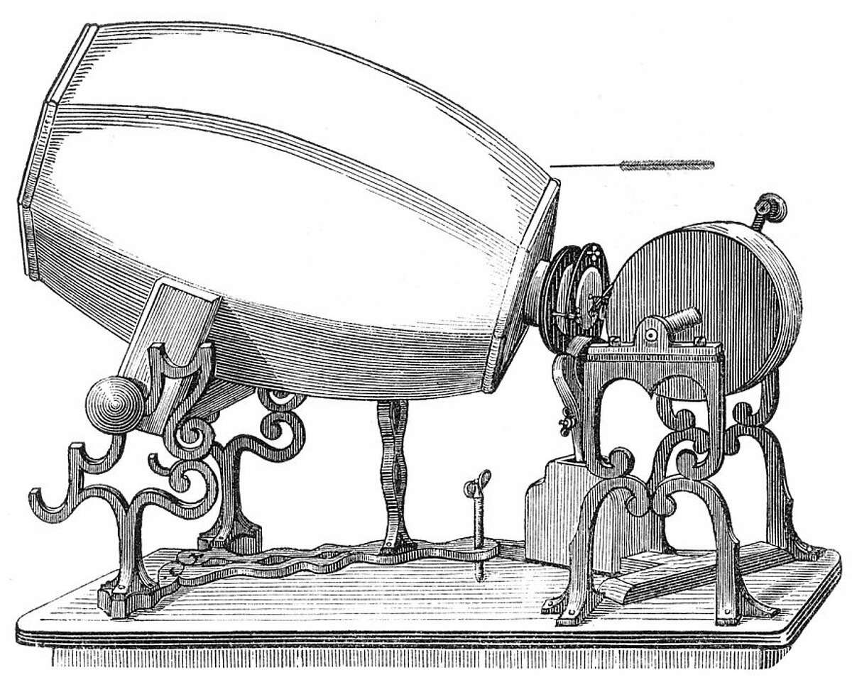 Parisian typesetter ?’douard-LŽon Scott de Martinville's drawing of his phonautograph is included in his patent paperwork preserved at the Institut National de la PropriŽtŽ Industrielle (INPI), the French patent office. Photo courtesy www.firstsounds.org
