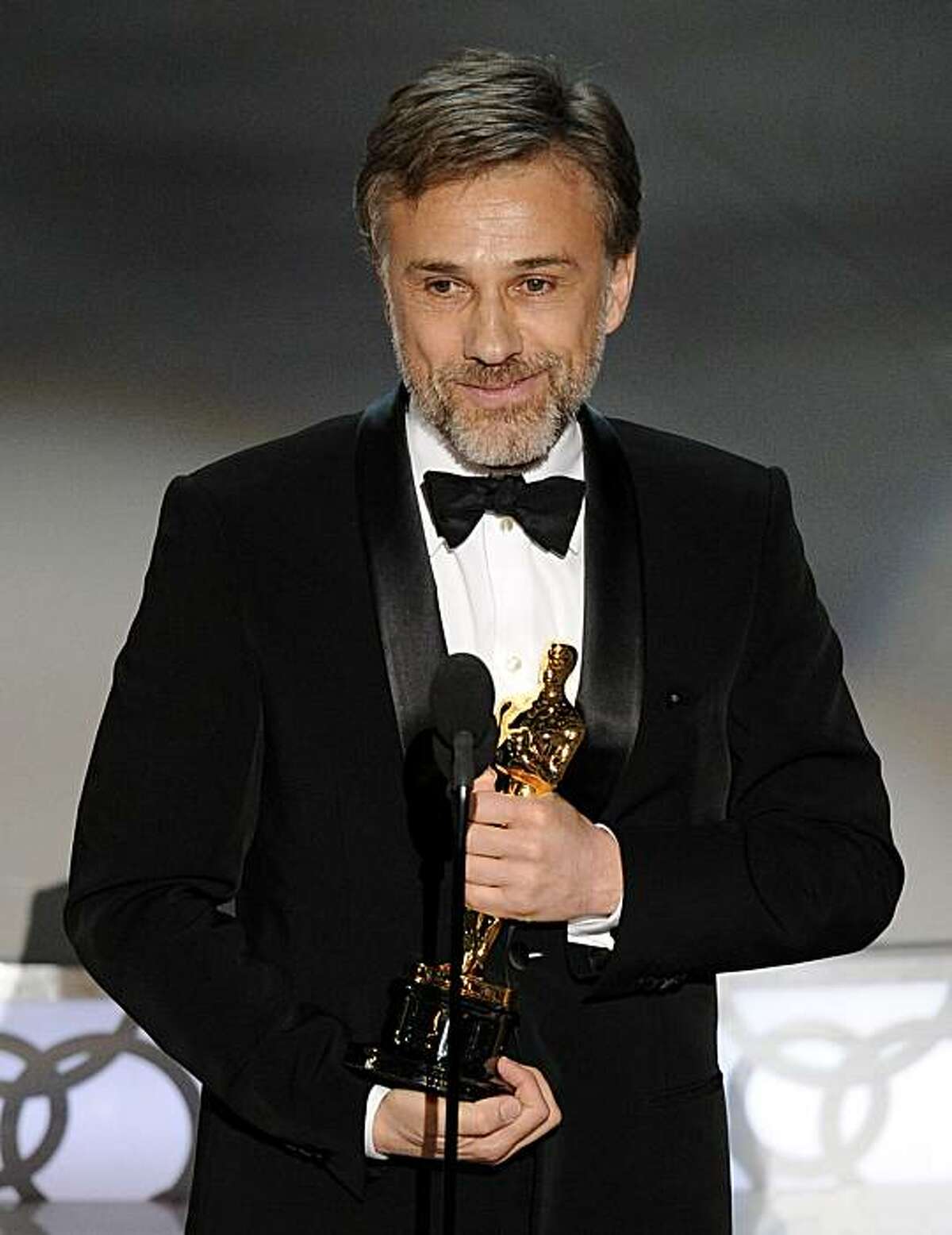 Christoph Waltz accepts the Oscar for best performance by an actor in a supporting role for ?Inglourious Basterds? at the 82nd Academy Awards Sunday, March 7, 2010, in the Hollywood section of Los Angeles.