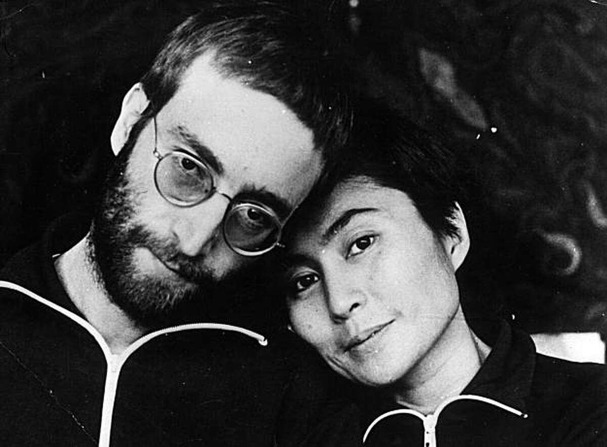 January 1970: John Lennon (1940 - 1980) with his wife Yoko Ono the first time he was photographed with short hair since his hippie days.