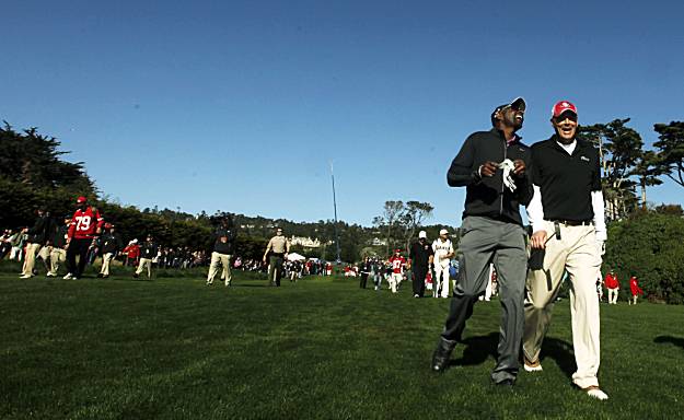 NFL - Aaron Rodgers + San Francisco Giants P Matt Cain participating in the  Pebble Beach Pro-Am!