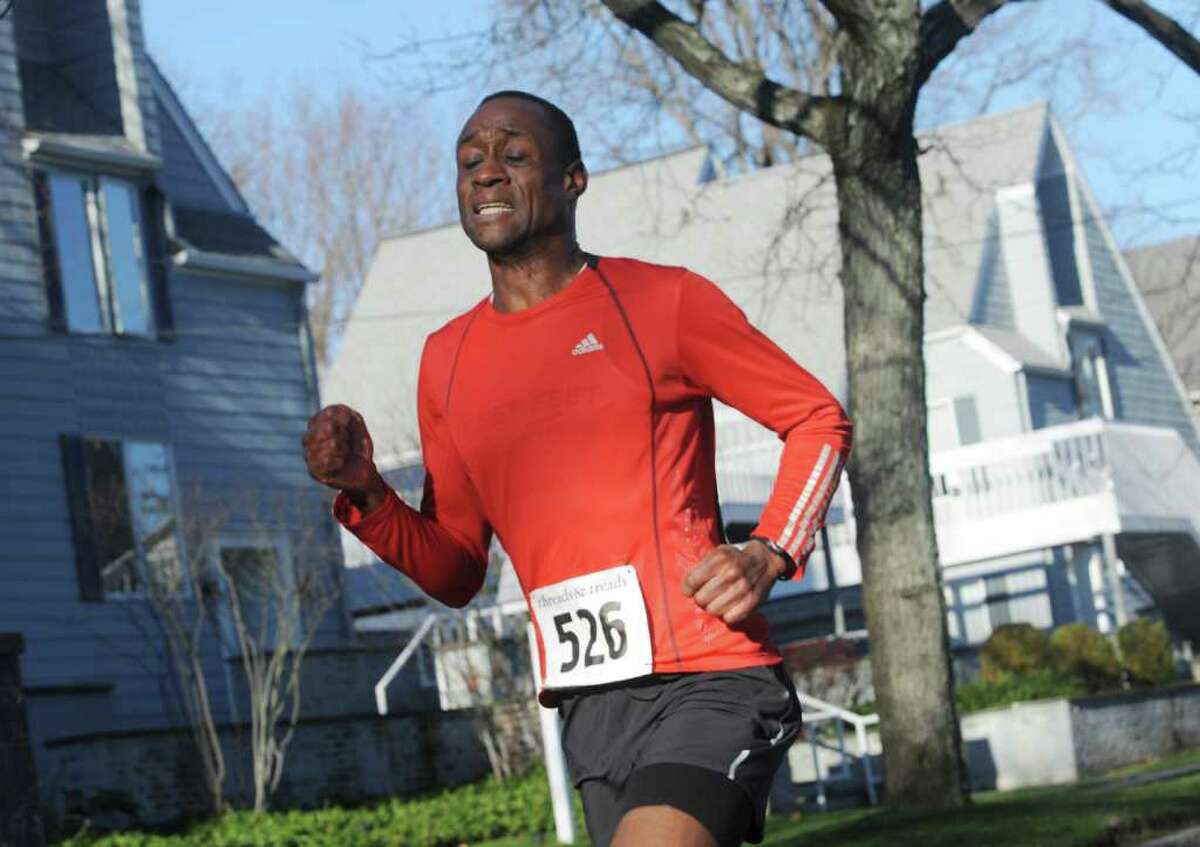 Alan Wells, of Orlando, Fla,, won the three-mile Jingle Bell Jog in Greenwich Sunday, Dec. 11, 2011. The Jingle Bell Jog is the final event of the year in the Volvo of Stamford Greenwich Cup series of 10 events.