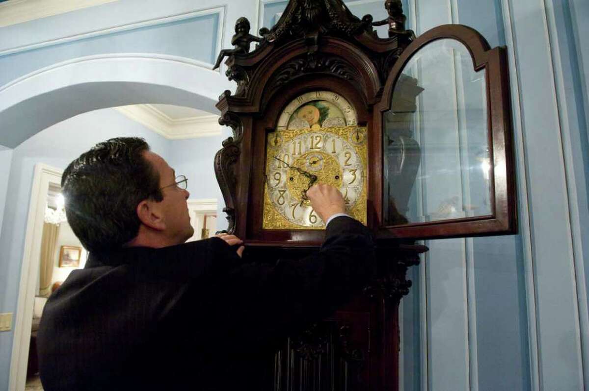 It s one clock. The Pendulum in the grandfather Clock Swung back and forth..