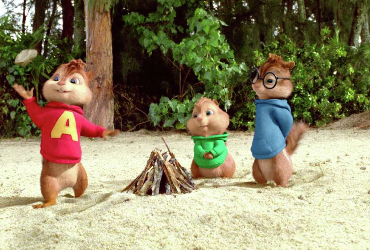 20TH CENTURY FOX HIT THE BEACH: Alvin, from left, Theodore and Simon are shipwrecked on a deserted island.