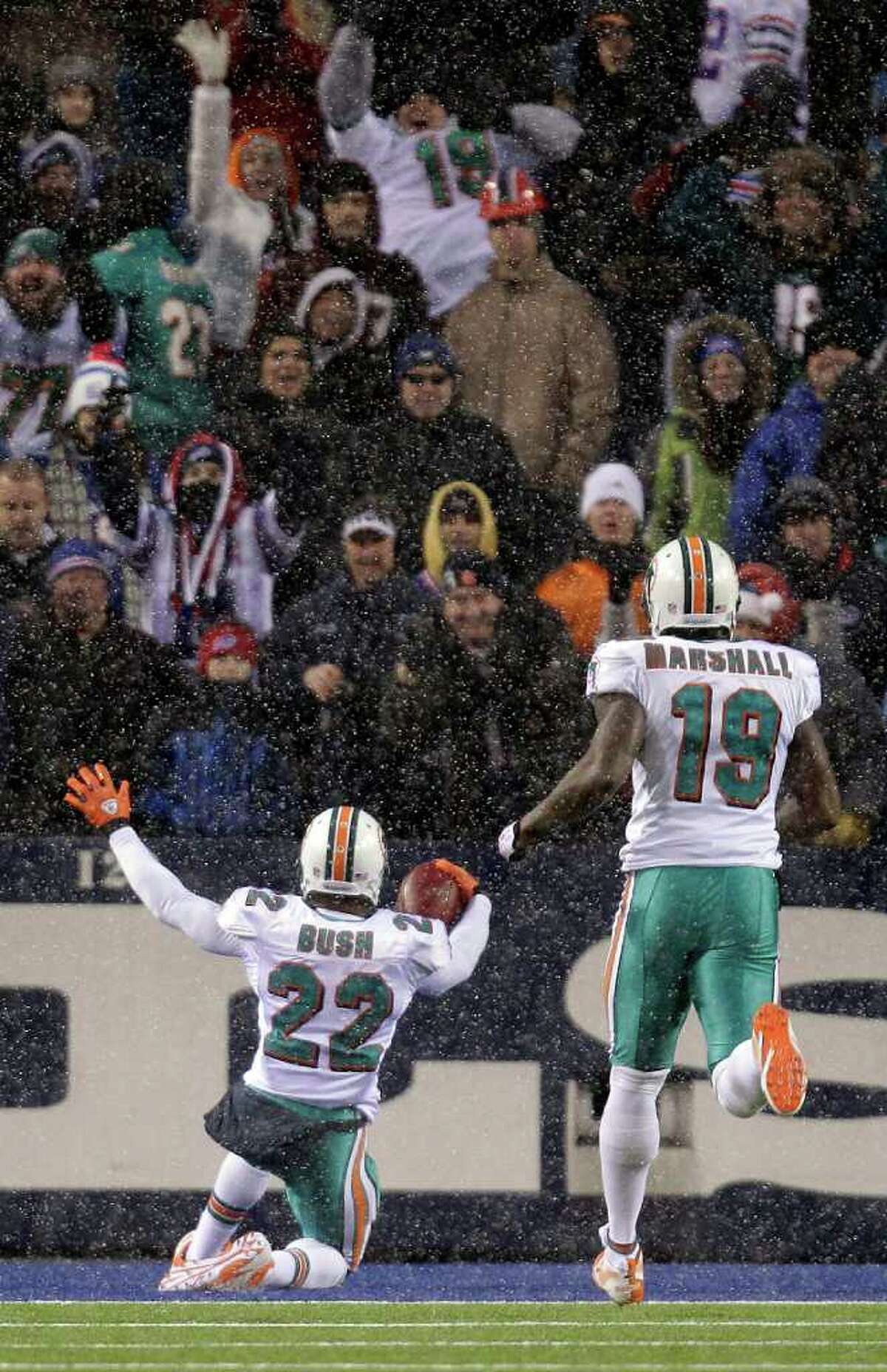 Dolphins, Bush run past Bills