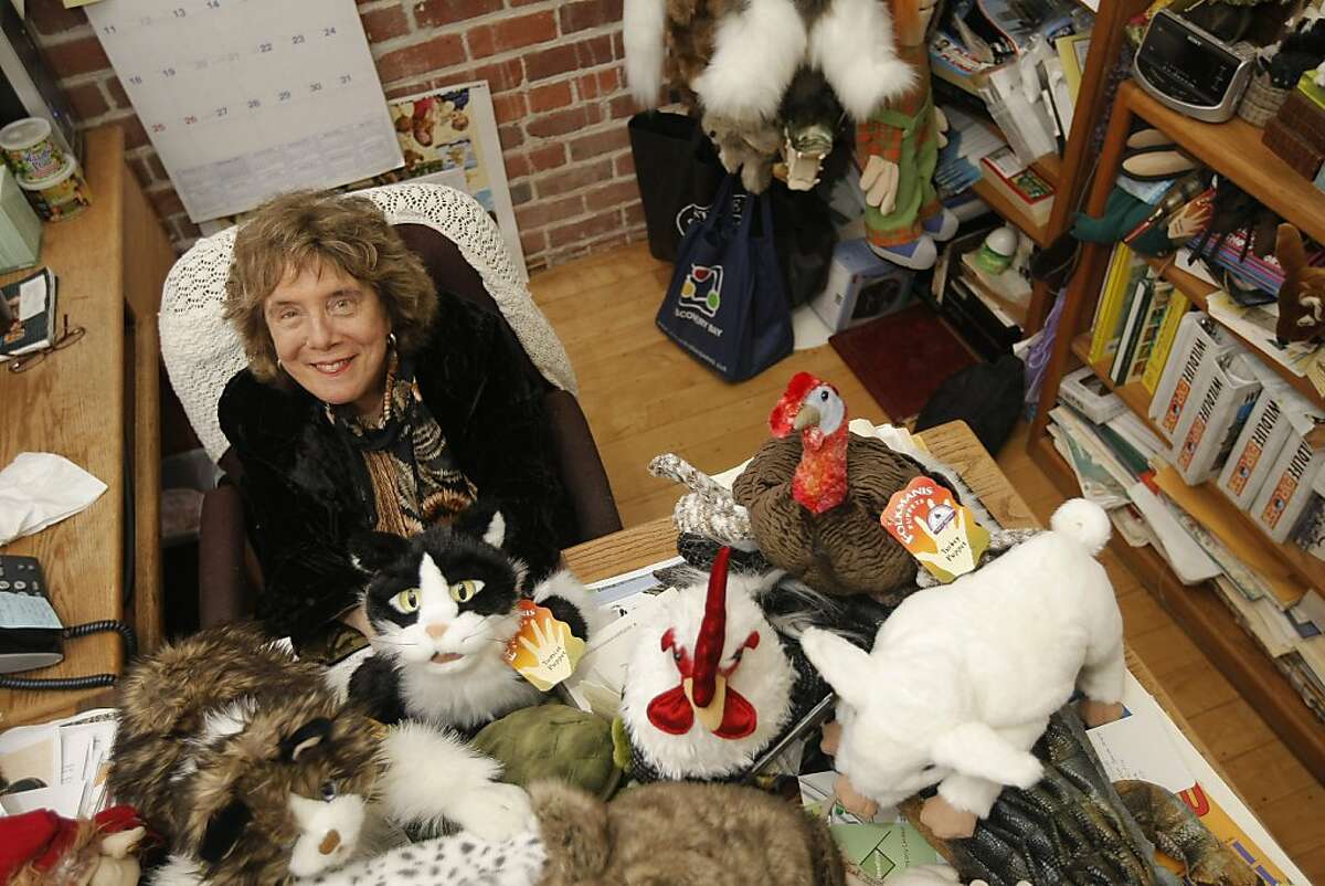 Judy Folkmanis, who has been making stuffed animal puppets for over 30 years, at her office in Emeryville, Calif., on Friday, Dec. 16, 2011.