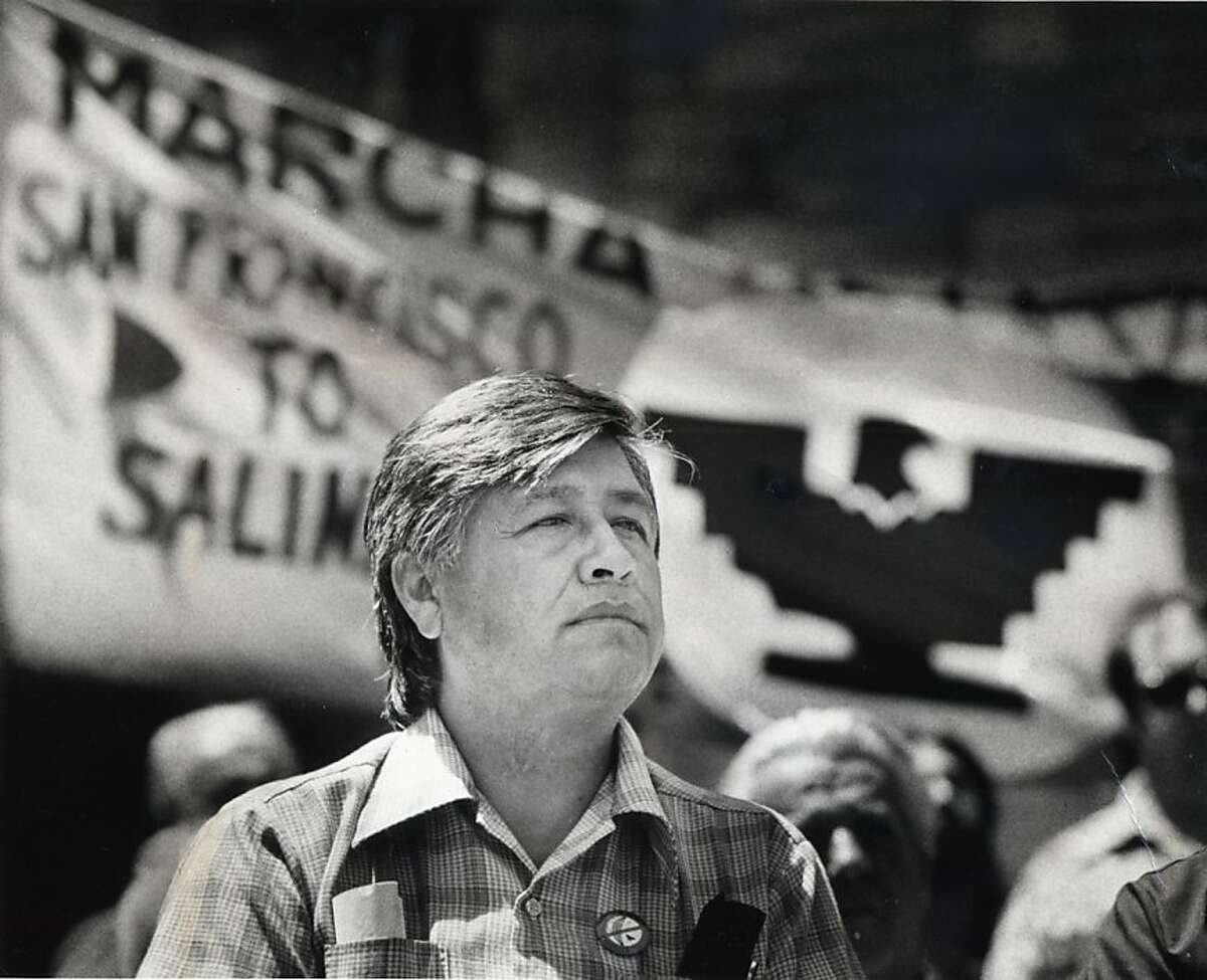 Cesar Chavez speaks at Union Square Aug. 31, 1979. Ran on: 07-30-2004 Cesar Chavez speaks out for farm workers at a rally in San Francisco's Union Square. Ran on: 07-30-2004 Cesar Chavez speaks out for farm workers at a rally in San Francisco's Union Square. Ran on: 12-18-2011 Cesar Chavez, hero of the farmworkers movement, is portrayed in a less flattering light in Trampling Out the Vintage.'' Ran on: 12-18-2011 Cesar Chavez, hero of the farmworkers movement, is portrayed in a less flattering light in Trampling Out the Vintage.''