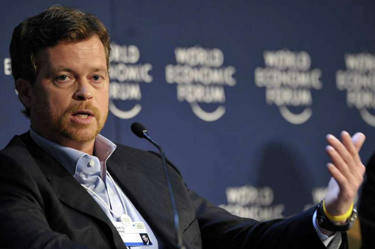 Mark G Parker, President and CEO of Nike, talks during the session "The Power of Collaborative Innovation" at the World Economic Forum in Davos 25 January 2008. The annual Davos gathering of the world's political and business elite opened 23 January 2008. AFP PHOTO FABRICE COFFRINI (Photo credit should read FABRICE COFFRINI/AFP/Getty Images)