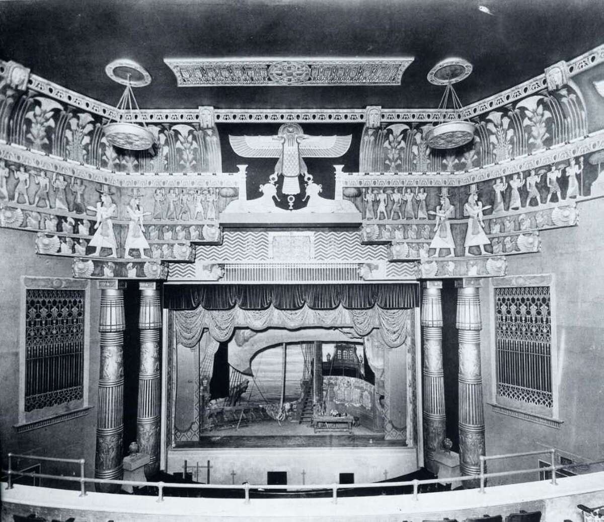 Houston Metropolitan Research Center WATCHING LIKE AN EGYPTIAN: The Egyptian-theme interior of the Metropolitan Theater, circa 1927.