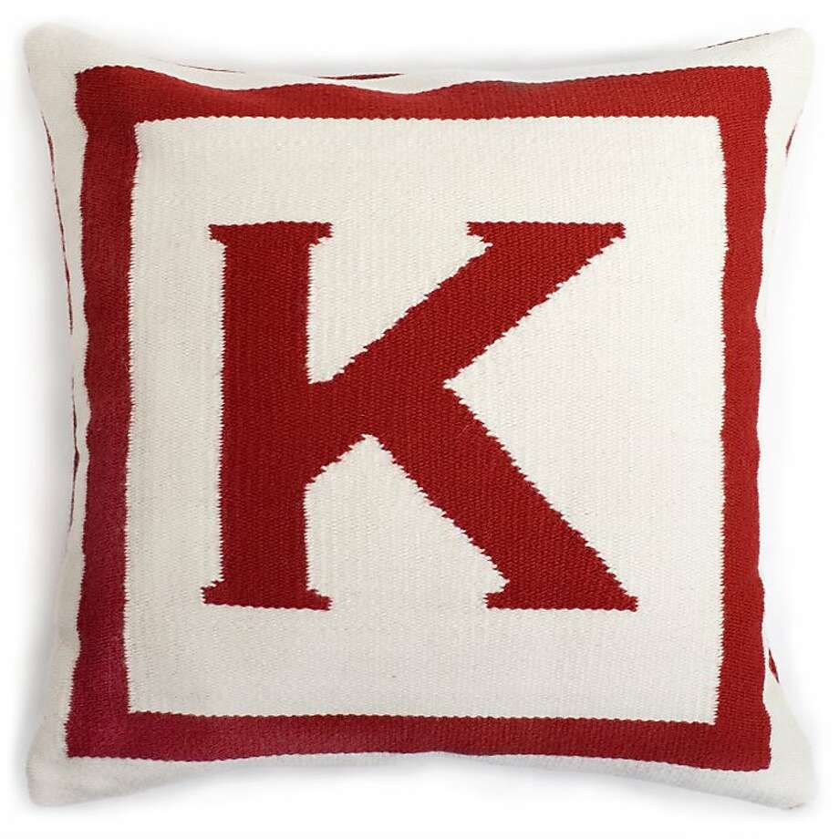 Letter pillows from Jonathan Adler, Pottery Barn SFGate