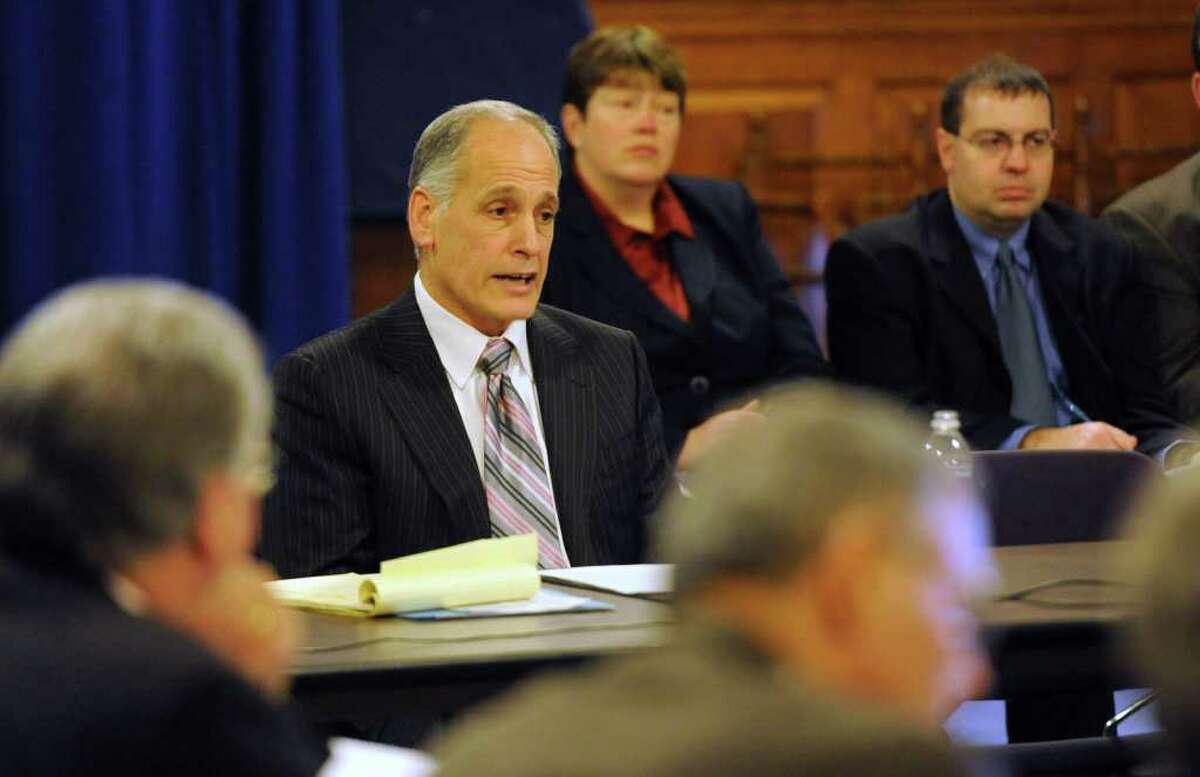 A mandate reform meeting chaired by the Governors Senior Advisor Larry Schwartz at the Capitol Feb. 14, 2011. (Skip Dickstein / Times Union)