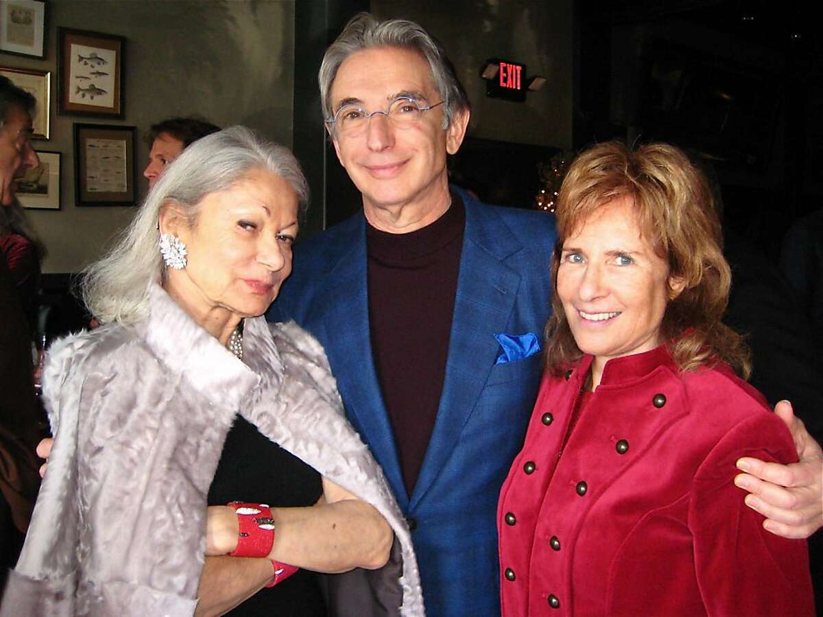 Denise Hale (left) with her holiday luncheon guests Michael Tilson Thomas and Mimi Silbert at Park Tavern. Dec. 2011. By Catherine Bigelow.